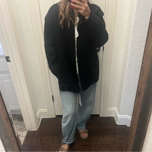 NWT ZARA BLACK MANTECO WOOL BOMBER COAT ZW COLLECTION SIZE MEDIUM - Picture 14 of 16